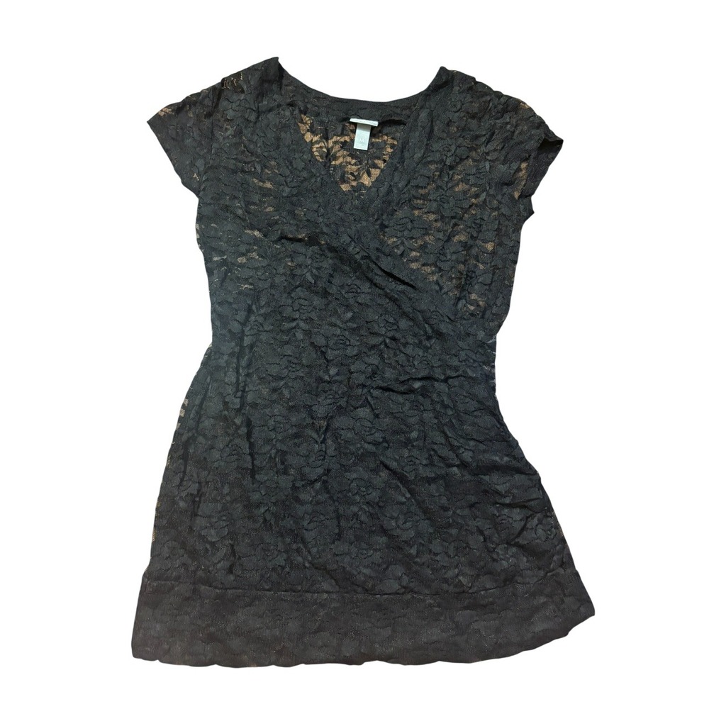 whimsigoth dark romantic fairy grunge black lace faux wrap short‎ sleeve witchy
